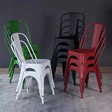 Uderkiny Lot de 4 chaises de Salle à Manger empilables Chaises en métal de Style Industriel, adaptées aux chaises de Balcon intérieures et extérieures, chaises de Jardin (Blanc)