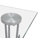 Anself 120 x 70 x 75cm Table en Verre avec Structure en Métal