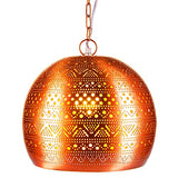 Lampe Suspension Luminaire marocaine Herera 30cm Cuivre E27 Douille | Plafonnier Lustre de Salon marocain oriental | Lanterne électrique indienne Vintage design décoration de maison orientale arabe