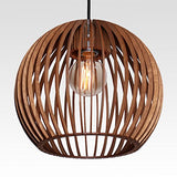 Farbluft Design Bola Suspension en bois au design moderne Plusieurs couleurs, Bois, cognac, E27 60.0W