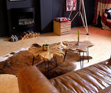 Table basse design Brillibrum en teck massif Table pliante sur un châssis en métal Table de salon en bois de teck unique