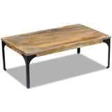 vidaXL Table basse pour salon Table d'appoint Bois de manguier 100 x 60 x 35 cm