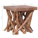 Festnight Table Basse en rondin Table de café de Style Naturel 40x40x40 cm Bois Solide