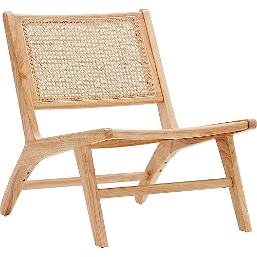 Homifop lounge chair in solid wood and canework - Zuma