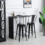 HOMCOM Lot de 4 tabourets de Bar Industriel avec Dossier Hauteur Assise 76,5 cm métal Noir