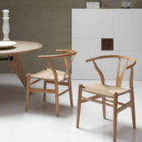 YUJINMAOYI Minimaliste Manger Chaise mobilier Salle à Manger Moderne Wishbone Chaise contem poraines chaises en Bois Massif,Blanc Naturel