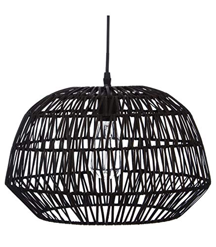 Suspension noire diamètre 38 cm hauteur 28 cm Rotin Suspension noire diamètre 38 cm hauteur 28 cm Rotin