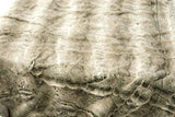 Wohnen & Accessoires Couverture en Fourrure, Fausse Fourrure Couverture Loup Gris avec Fourrure Gris/Beige ou Oreiller (Couverture 220x240cm)