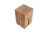 Invicta Interior Castle Tabouret Massif en Bois d'acacia brossé 45 cm