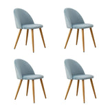 OFCASA Lot de 4 Chaises de Salle à Manger de Velours Chaise Cuisine rembourrée en Tissu Chaise avec Jambes en Métal Chaise Salle à Manger Restaurant Hôtel Meubles Lot de 4 Bleu Clair Chaises