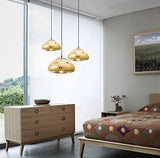 LED 3 W Lampe suspension Lampe suspension Suspension moderne minimaliste lustre pendentif éclairage blanc chaud Lampe de plafond salon salle à manger chambre à coucher (Ampoule incluse) doré