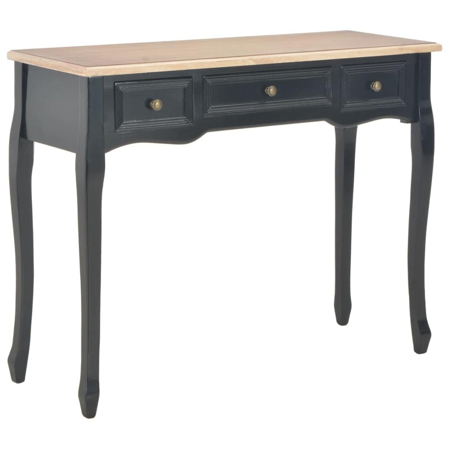 vidaXL Table de Console et Coiffeuse avec 3 Tiroirs Table de Maquillage Meuble de Chambre à Coucher Couloir Salon Entrée Salle à Manger Bureau Maison Noir