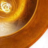 QAZQA Rétro Suspension/Lustre/Luminaire/Lumiere/Éclairage Vintage ronde Dorée - Duke C Métal Doré Rond E27 Max. 1 x 40 Watt/intérieur/Salon/Cuisine