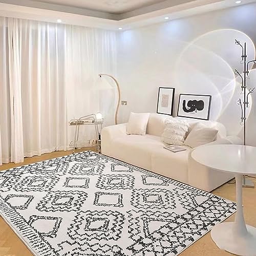 Leesentec Tapis Salon Grand Tapis Abstrait Moderne Tapis à Motif Géométrique Tapis Poil Courts Tapis Doux Chambre Tapis Noir Blanc Beige Ivoire (Ivoire/Noir, 200 * 250cm) Leesentec Tapis Salon Grand Tapis Abstrait Moderne Tapis à Motif Géométrique Tapis Poil Courts Tapis Doux Chambre Tapis Noir Blanc Beige Ivoire (Ivoire/Noir, 200 * 250cm)