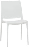 CLP Chaise de Jardin Maya en Plastique Empilable - Chaise de Cuisine Résistante aux UV, Chaise de Bistro - Charge Max. 160 kg: Blanc