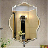 L.TSN Miroir Mural décoratif Moderne biseauté - Miroir argenté HD sans Cadre - Miroir à Coller - pour Couloir de Salon de Chambre à Coucher de Salle de Bain (Taille: 45 Fois; 60 CM)