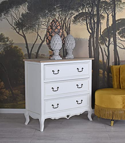 Buffet Style Campagne - Commode Meuble Pin Shabby Noir - 2 Portes 2 Tiroirs