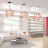 STOEX Lustre Suspension luminaire en plume blanche design forme sphère E27 40W pour Chambre Décoration Cadeau d'enfant