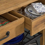 SoBuy® FKW57-N Table Console Chariot de Service Desserte à roulettes Commode Roulant pour Cuisine et Salon 2 tiroirs et 2 étagère