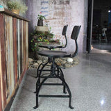 interougehome Lot de 2 chaises de Bar Noire de Style Industriel réglable en Hauteur, Tabouret de Bar en Bois - iKayaa