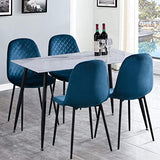 GOLDFAN Table à Manger Design Moderne avec Pieds en Métal pour Salle à Manger Salon Bureau (Blanc, 110 x 70 x 75 cm)
