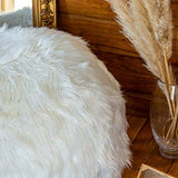 Pouf Fourrure Blanc 80 cm Rempli de Mousse Déchiquetée Ultra Confortable Poire Coussin Double Housse Lavable en Machine…
