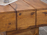 FineBuy Table d'appoint Bois Massif Sheesham 44 x 30 x 44 cm Table Basse Salon | Bout de canapé est - Table de téléphone - Table en Bois carré