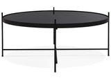 PEGANE Table Basse Simple en métal et Verre trempé Coloris Noir - 83 x 83 x H.35 cm