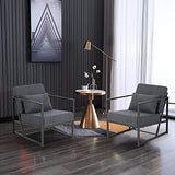 Mingone Fauteuil de Salon Canapé Monoplace Rembourré Lounge Convertible Inclinable Chaise avec Accoudoirs et Dossier Lin Gris Foncé, 1