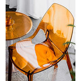 Transparent Acrylique Ghost Chair, Chaise De Salle À Manger Transparente De Mode Empilable, Chaises La Créativité Cristal Transparent pour Chambre à Coucher, Salon, Bureau,Brown