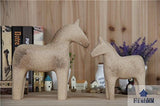 FishMM Lot de 2�en Europe su�dois en bois brut Dala figurine de cheval, Dalecarlian Cheval Ornements, DIY Couleur Peinture classique Main Statue
