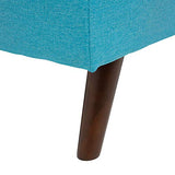 Beliani Canapé Clic-Clac en Tissu Bleu Convertible en Lit Confortable pour Salon Scandinave Moderne