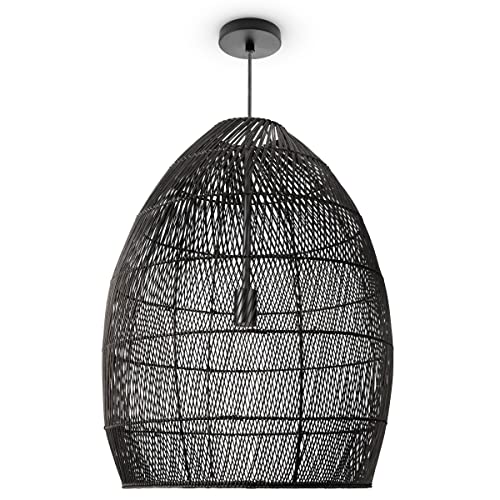 Paco Home Suspension Salon Boho Lampes En Osier Rotin Salle À Manger Lampe Papier E27, Type de lampe:Lampe à suspension - Type 2, Couleur:Noir (Ø52 cm) Paco Home Suspension Salon Boho Lampes En Osier Rotin Salle À Manger Lampe Papier E27, Type de lampe:Lampe à suspension - Type 2, Couleur:Noir (Ø52 cm)