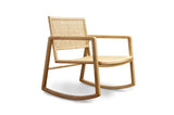 Rocking Chair en cannage Aksel - Bois Massif, Esthétique intemporelle, Produit 100% Bois, Bois de Rotin | Un Rocking Chair pour célébrer Le Retour du cannage - Beige (L59 x H44 x P64 cm)