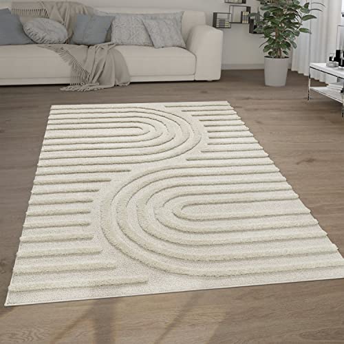 Paco Home Tapis Poils Longs Tapis De Salon Tapis Shaggy Aspect 3D Ethnique Boho Look Vintage Doux, Dimension:160x220 cm, Couleur:Crème 7 Paco Home Tapis Poils Longs Tapis De Salon Tapis Shaggy Aspect 3D Ethnique Boho Look Vintage Doux, Dimension:160x220 cm, Couleur:Crème 7