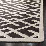 Safavieh Dhurrie Tapis, Tapis tissé à plat la Laine en Marron / Ivoire, 200 X 300 cm