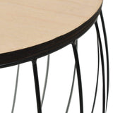 Festnight Tables gigognes Table Basse 3pcs Table de Salon Table Basse Design en Bois Massif Noir en Fer