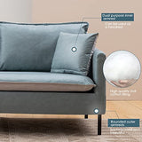 ODLA Sofa Double, 125 Cm De Petit Canapé Rembourré, Fauteuil De Chair en Tissu Technique Imperméable 221203(Color:Blanc cassé)