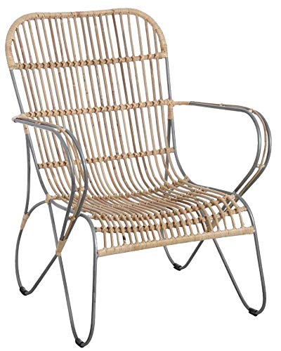 AUBRY GASPARD Fauteuil en métal et rotin Naturel AUBRY GASPARD Fauteuil en métal et rotin Naturel
