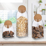 UPKOCH 3Pcs Pot en Verre avec Joint Hermétique Couvercle en Bois Boule Clair Pot de Bonbons Mason Bocaux Boîte de Stockage des Aliments pour Servir du Thé Café Épices Sucre Sel Taille (S