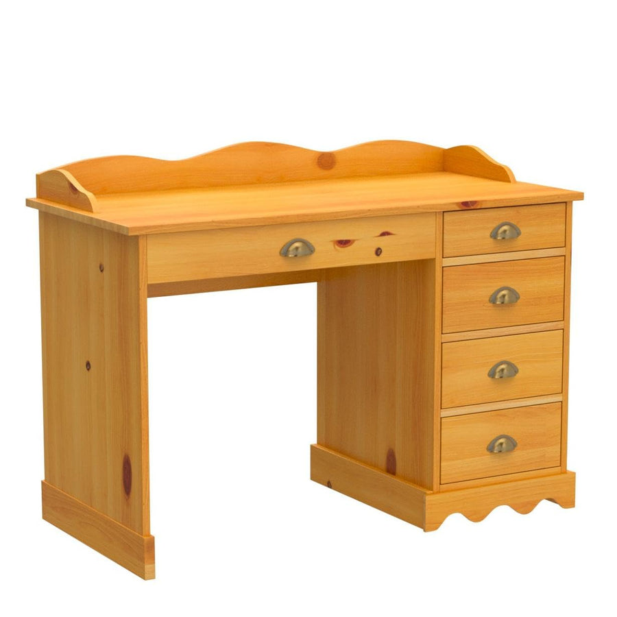 IDIMEX Bureau Colette Rangement avec 5 tiroirs et Plateau avec corniche, en pin Massif lasuré Couleur Miel IDIMEX Bureau Colette Rangement avec 5 tiroirs et Plateau avec corniche, en pin Massif lasuré Couleur Miel