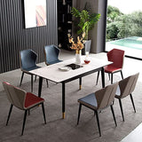 Chaise latérale de cuisine en cuir PU pour salon, cuisine, comptoir de salon, chaise ergonomique, pieds en métal en acier carbone robuste (couleur : rouge)