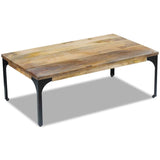 vidaXL Table basse pour salon Table d'appoint Bois de manguier 100 x 60 x 35 cm