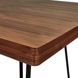Marque Amazon - Rivet - Table de salle à manger aux pieds ultra-fins et au look industriel, largeur 180 cm, Noyer et noir
