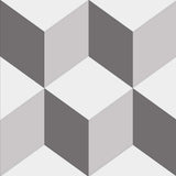 DRAEGER - Carrelage Adhésif Mural - Stickers Carrelage pour redécorer Facilement Votre intérieur - Lot de 6 Carrés Adhésifs Motifs Cube 3D Gris 15 x 15 cm