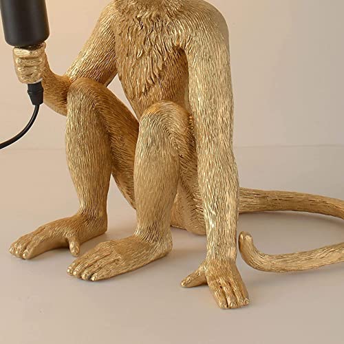 Lampe à poser, singe doré genre Seletti - Décoration Lampe à poser, singe doré genre Seletti - Décoration
