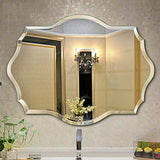 L.TSN Miroir Mural décoratif Moderne biseauté - Miroir argenté HD sans Cadre - Miroir à Coller - pour Couloir de Salon de Chambre à Coucher de Salle de Bain (Taille: 45 Fois; 60 CM)