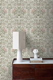 ESTAhome papier peint fleurs vintage sable beige et vieux rose - 139418-50 x 900 cm