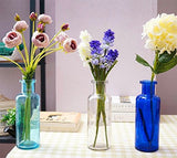 Outflower Vase cylindrique en Verre Transparent Décoratif et Moderne pour Fleurs 22 x 7,5 cm 22 * 7.5cm Bleu Marine