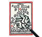 Giallobus - Cadre - Impression sur Toile Canvas - Keith Haring - Untitled - Pop Art - 100 x 140 CM